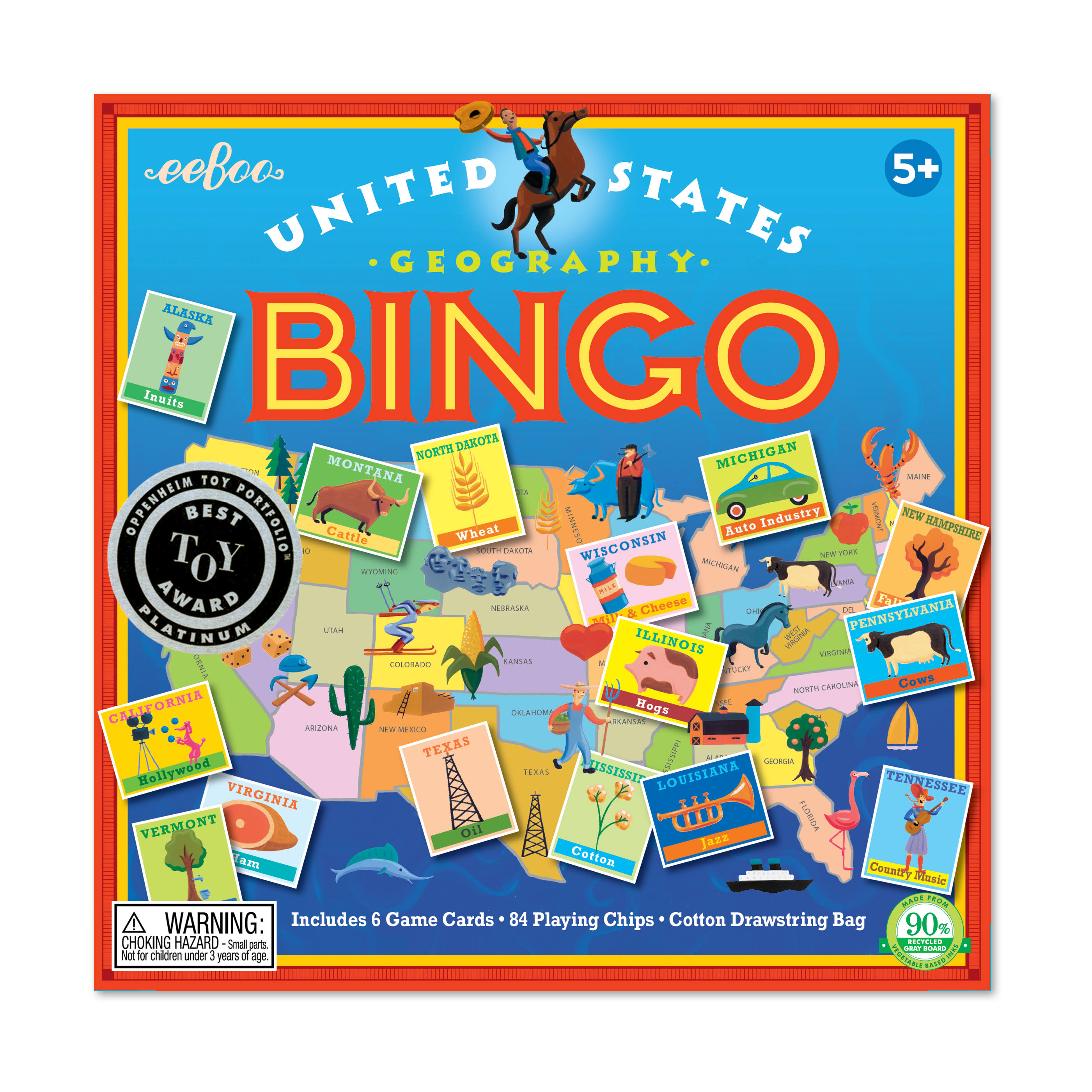 eeBoo United States Bingo Game For Kids
