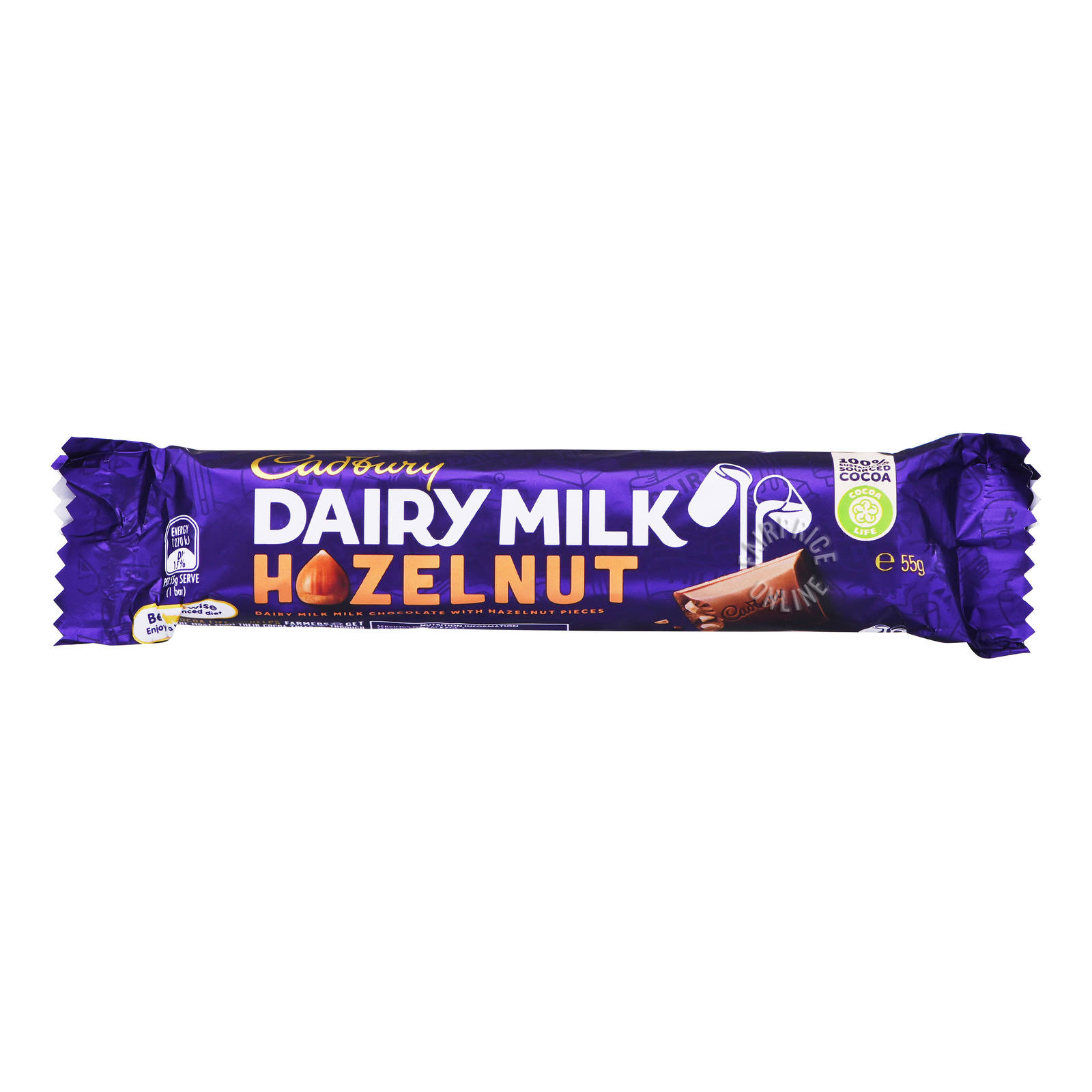 Cadbury Dairy Milk Chocolate Bar - Hazelnut, 55g