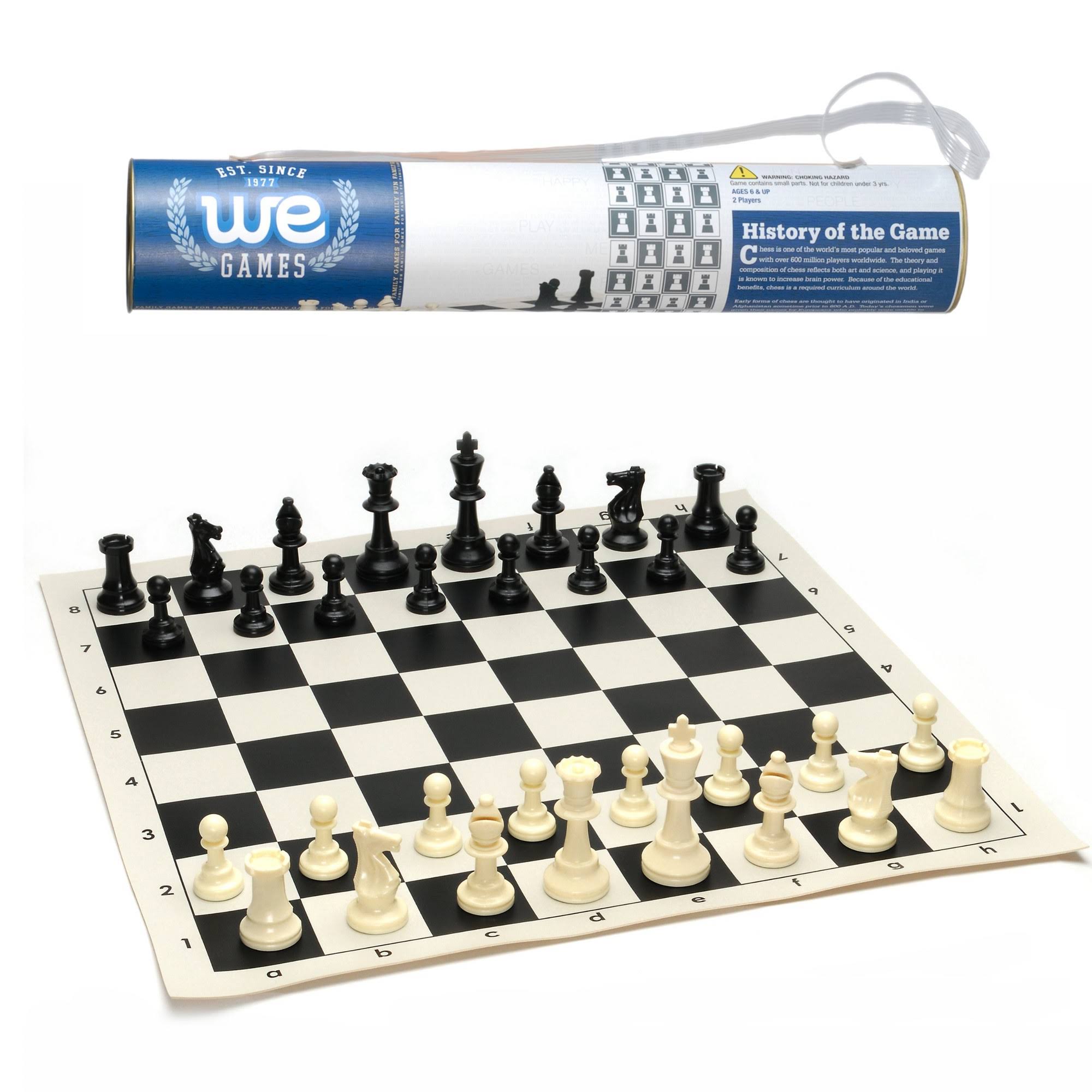 Tournament Roll-Up Chess Set in Carrying Tube
