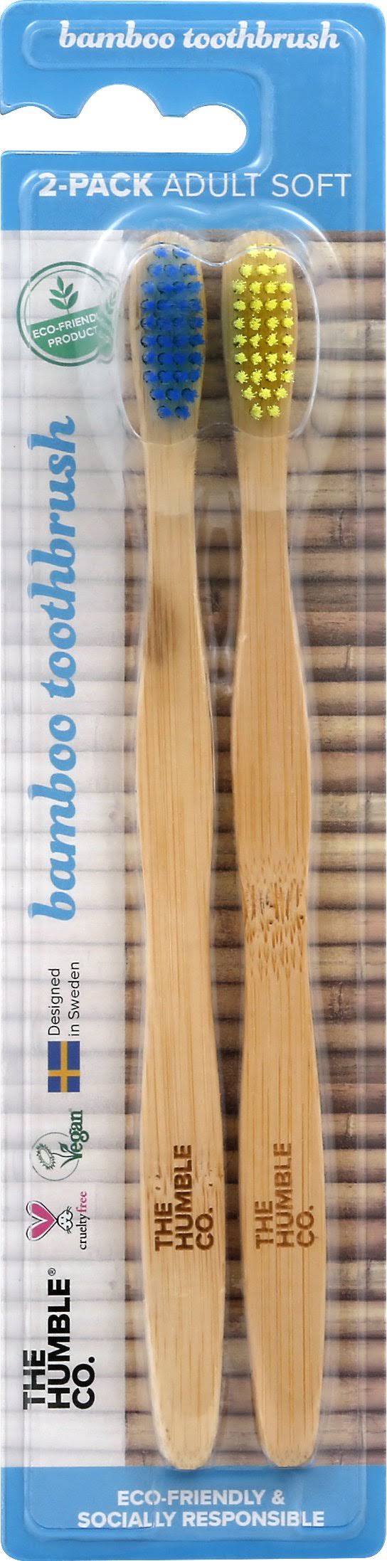 The Humble Co. Toothbrush, Bamboo, Soft, Adult, 2 Pack - 2 toothbrush
