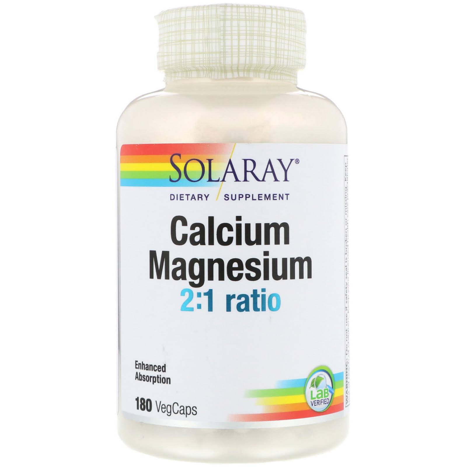 Solaray Calcium & Magnesium Capsules - 180 Pack