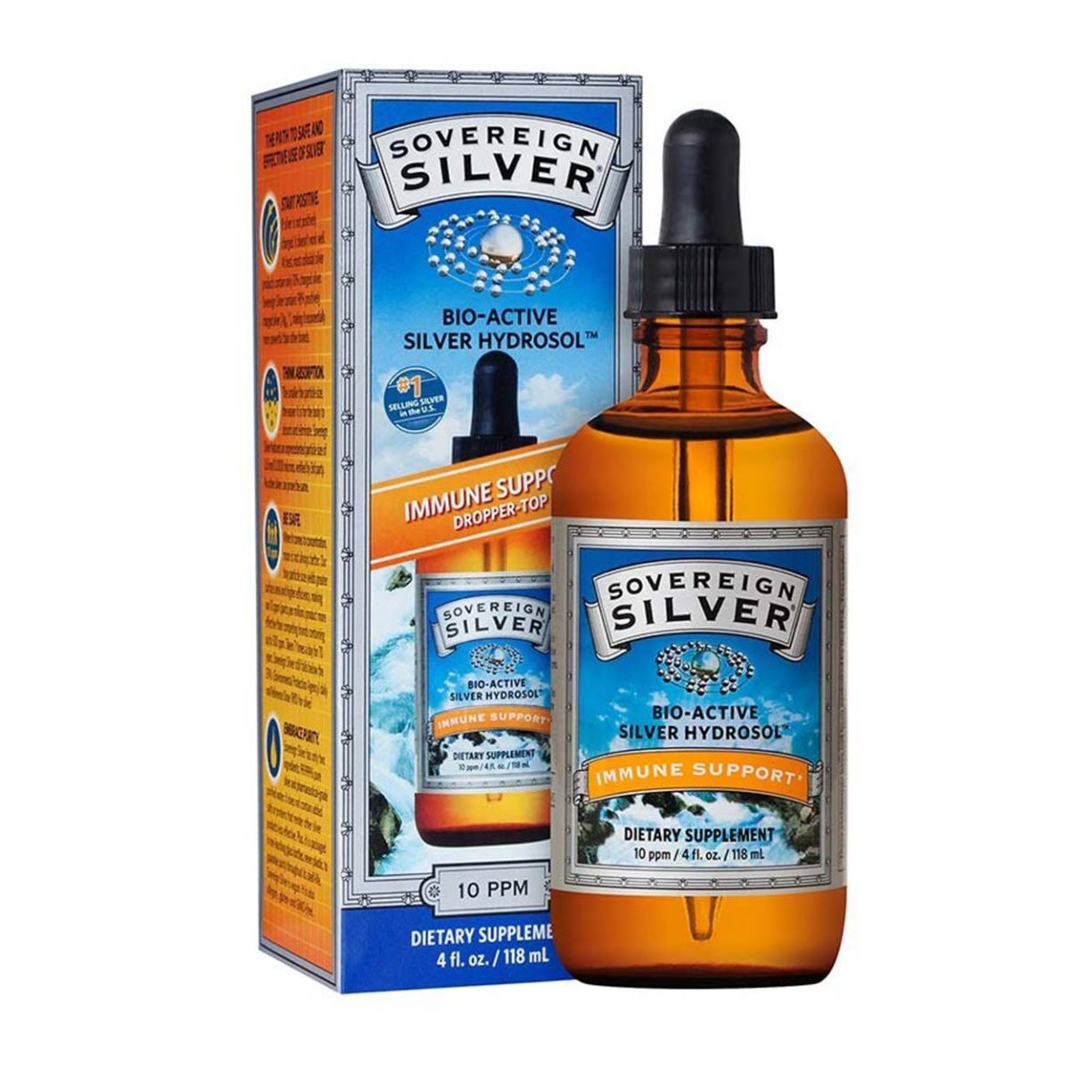 Sovereign Silver Bio-active Silver Hydrosol For Immune Support - 10 PPM, 118ml