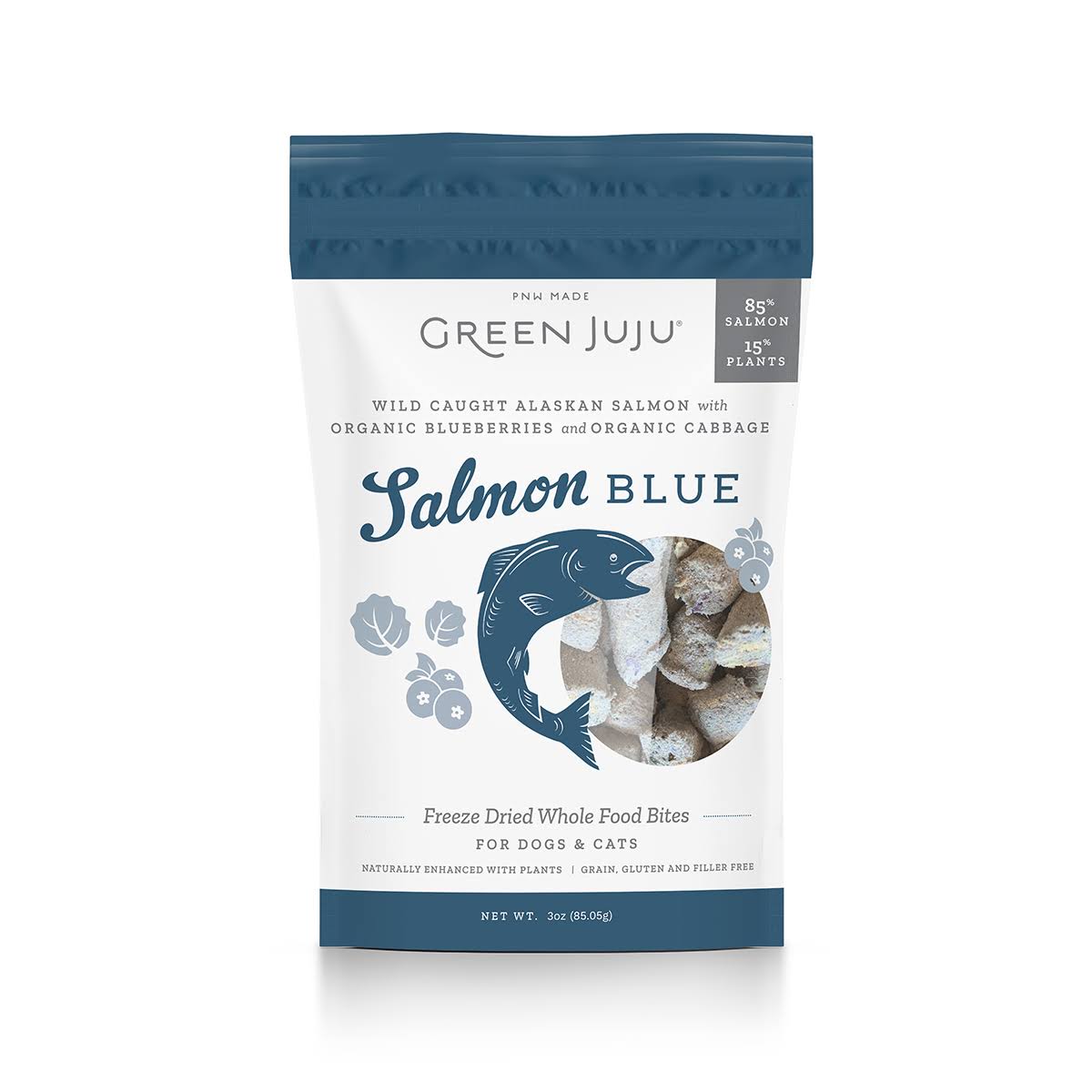 Green Juju Salmon Blue Freeze-Dried Dog & Cat Treats, 3-oz