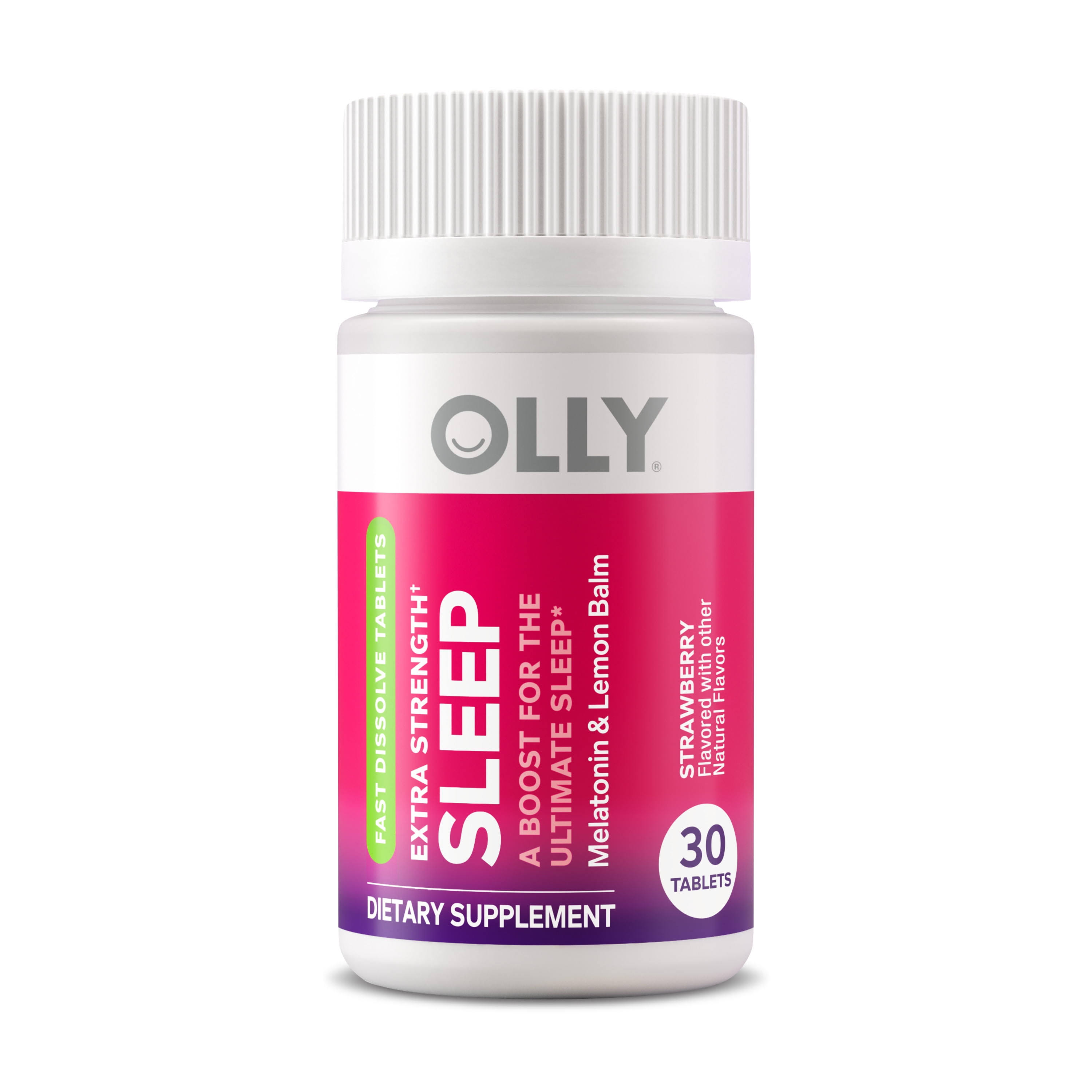 Olly Extra Strength Sleep Fast Dissolves Strawberry 30 Tablets