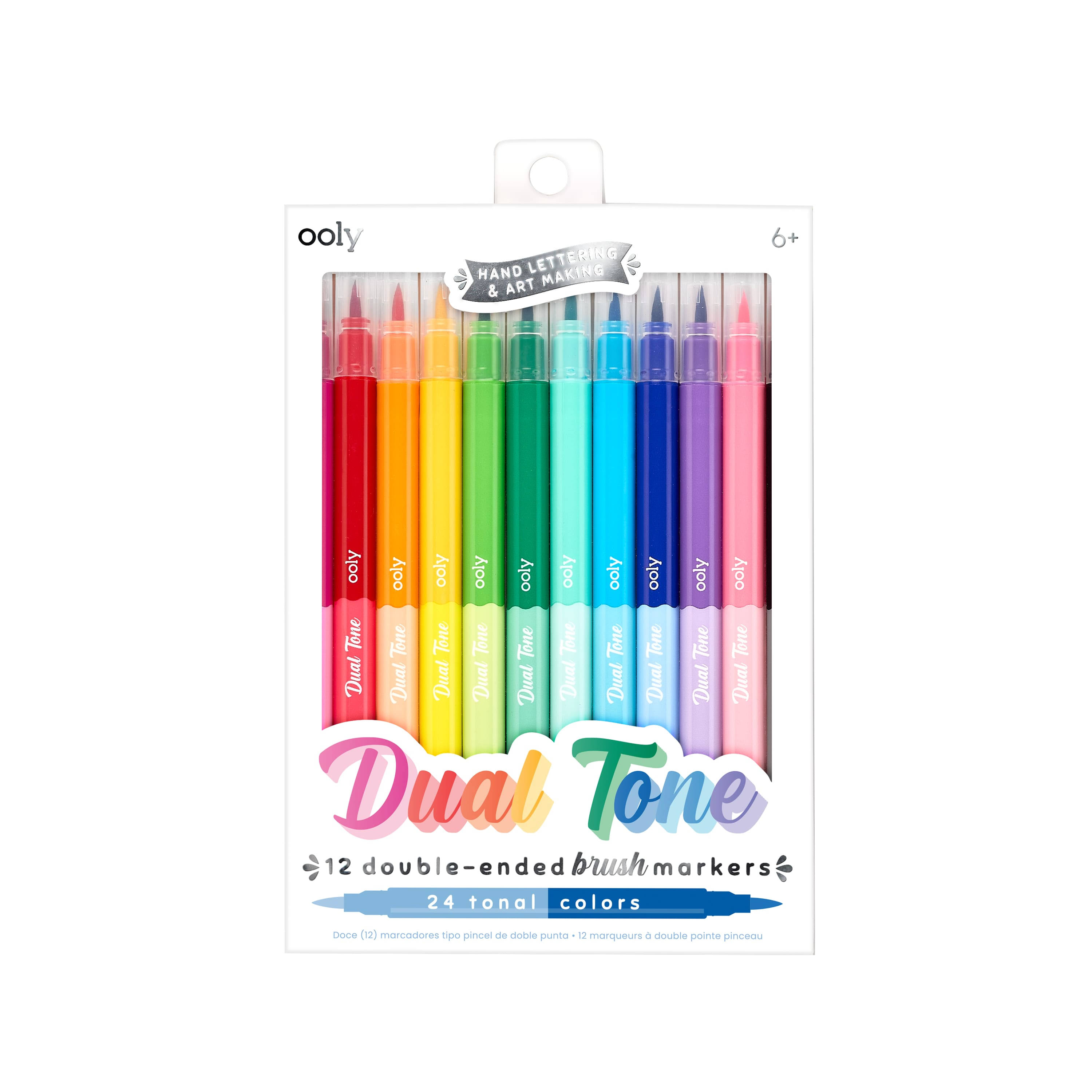 Ooly Dual-Tone Double-Ended Brush Marker Set of 12