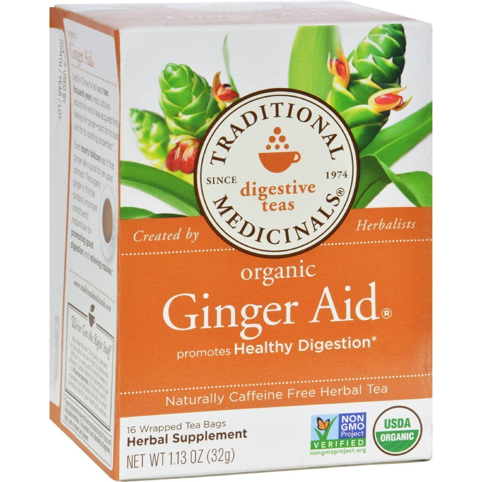 Traditional Medicinals Organic Ginger Aid Tea - 16 Bags, 1.13oz