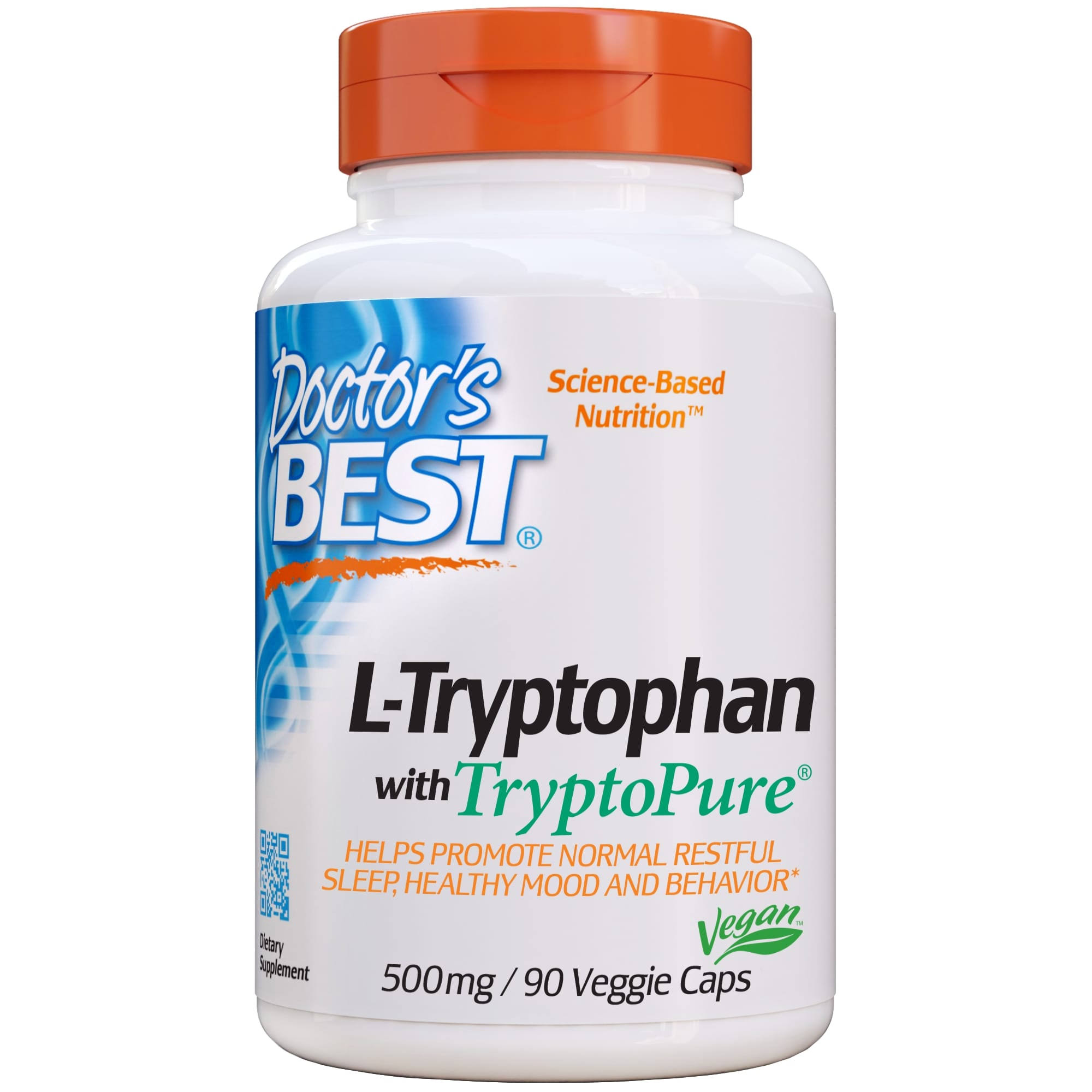 Doctor's Best Best L-Tryptophan Supplement - 500mg, 90 Veggie Capsules