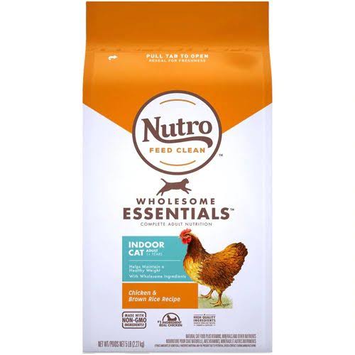 Nutro Wholesome Essentials Indoor Adult Dry Cat Food Chicken & Brown Rice -- 5 lbs