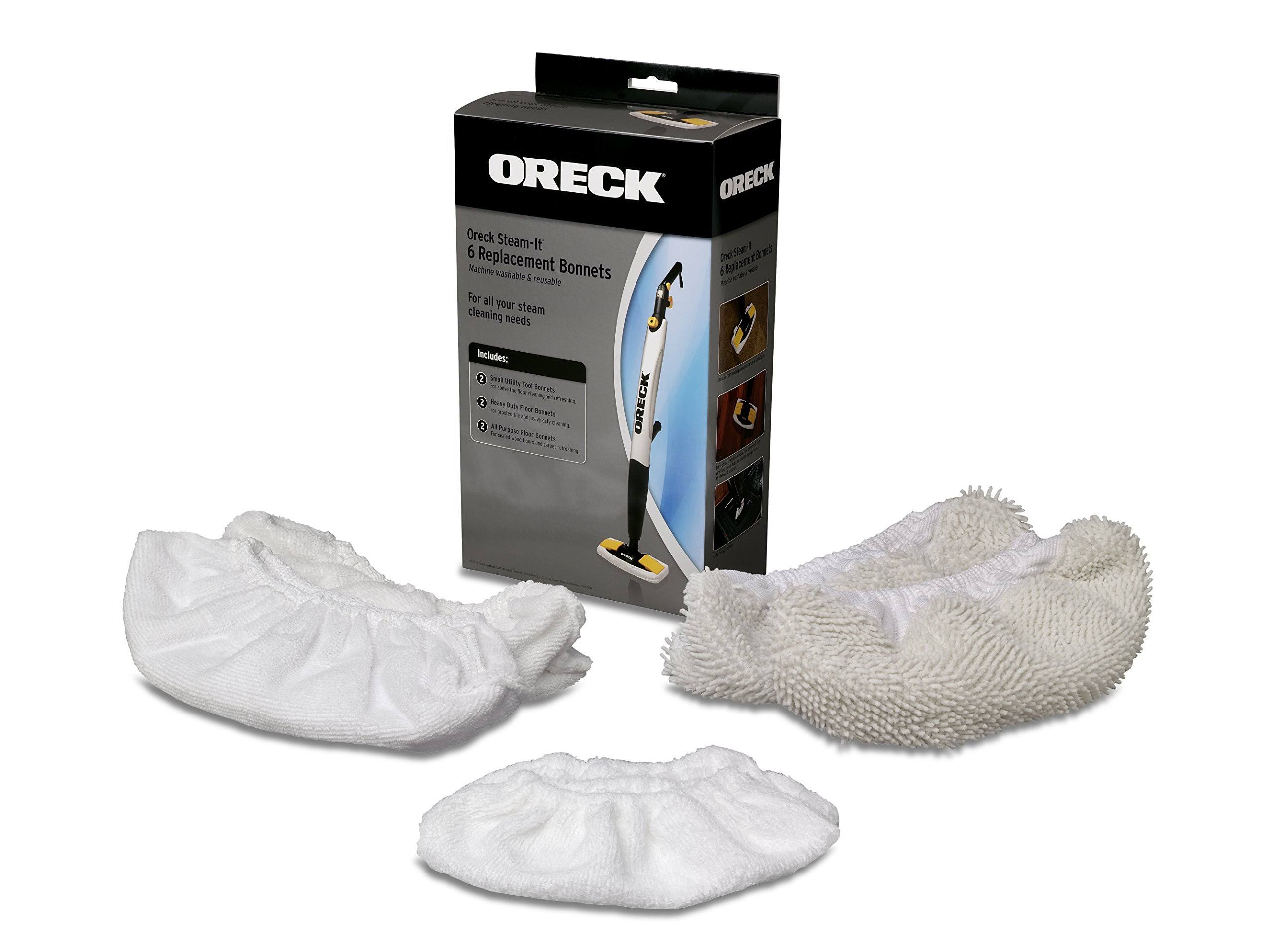 Oreck Steam-It Microfiber Replacement bonnets - Steamkitlr - Set of 6 Includes A 2 Heavy Duty Floor Bonnets, 2 All Purpose Floor Bonnets, and 2