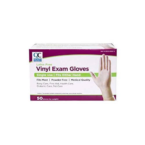 QC Gloves Vinyl One Size/all 50ea | Medical Supplies & Equipment | Best Price Guarantee | 30 Day Money Back Guarantee | Delivery Guaranteed