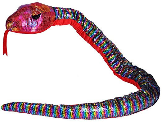 Wild Republic Sequin Snake Plush, Stuffed Animal, Plush Toy, Kids Gifts,54 Inches