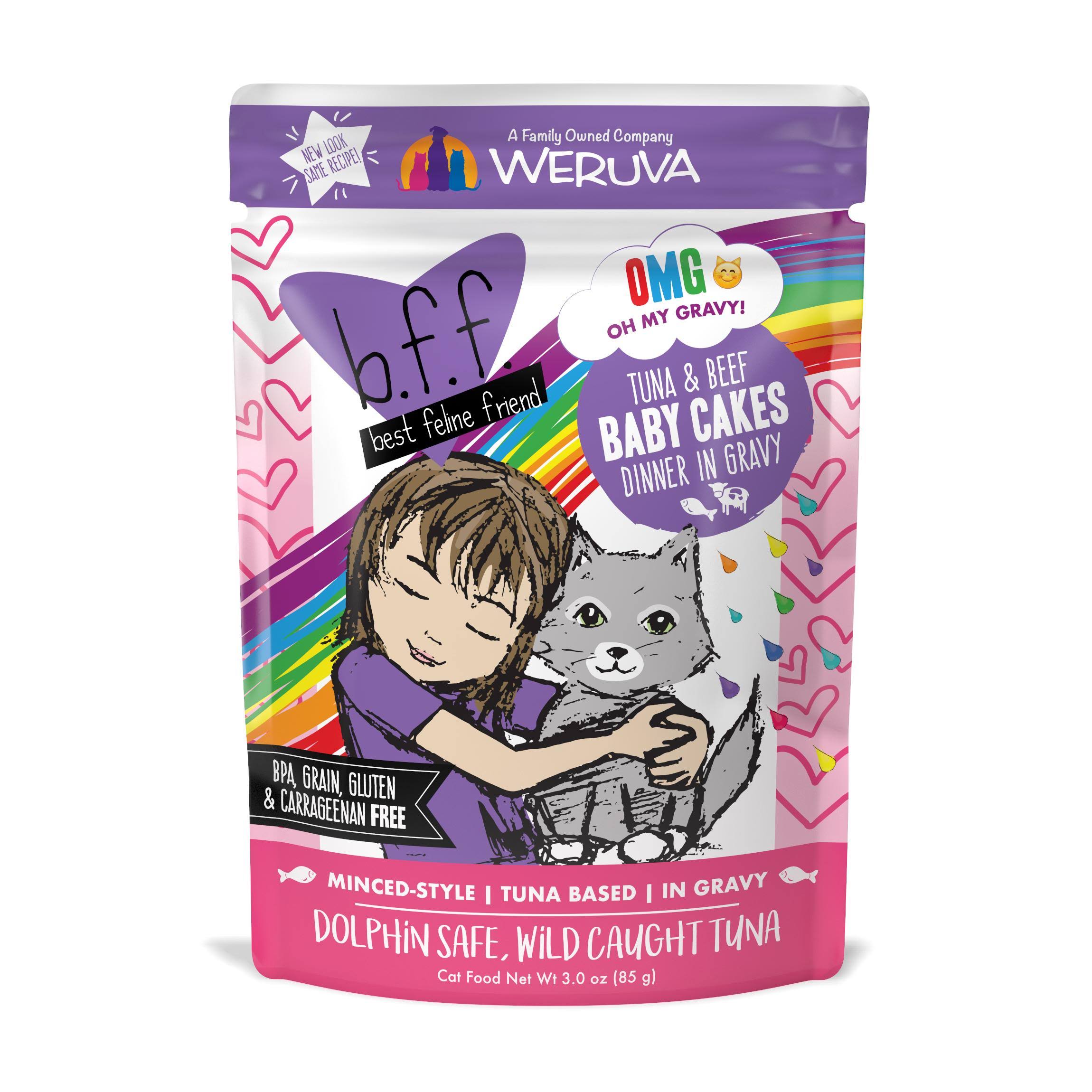 BFF Adult Cat Wet Food - Tuna & Beef Baby-Cakes, 85g
