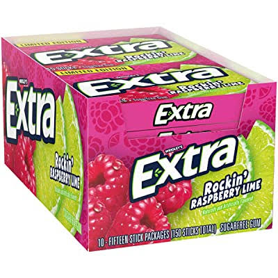 Extra Rockin Raspberry Lime Single Gum 15pc, 15 Count