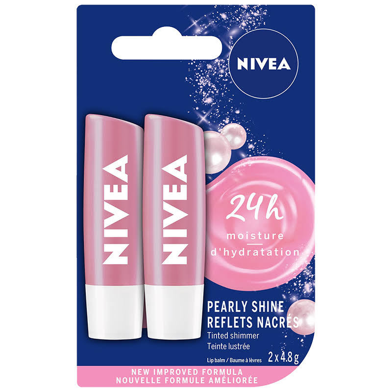 Nivea Pearly Shine Lip Balm (2x4.8g)