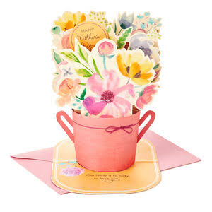 Hallmark Paper Wonder Mothers Day Pop Up Card for Mom (Pink Flower Bouquet, You're The BEST)