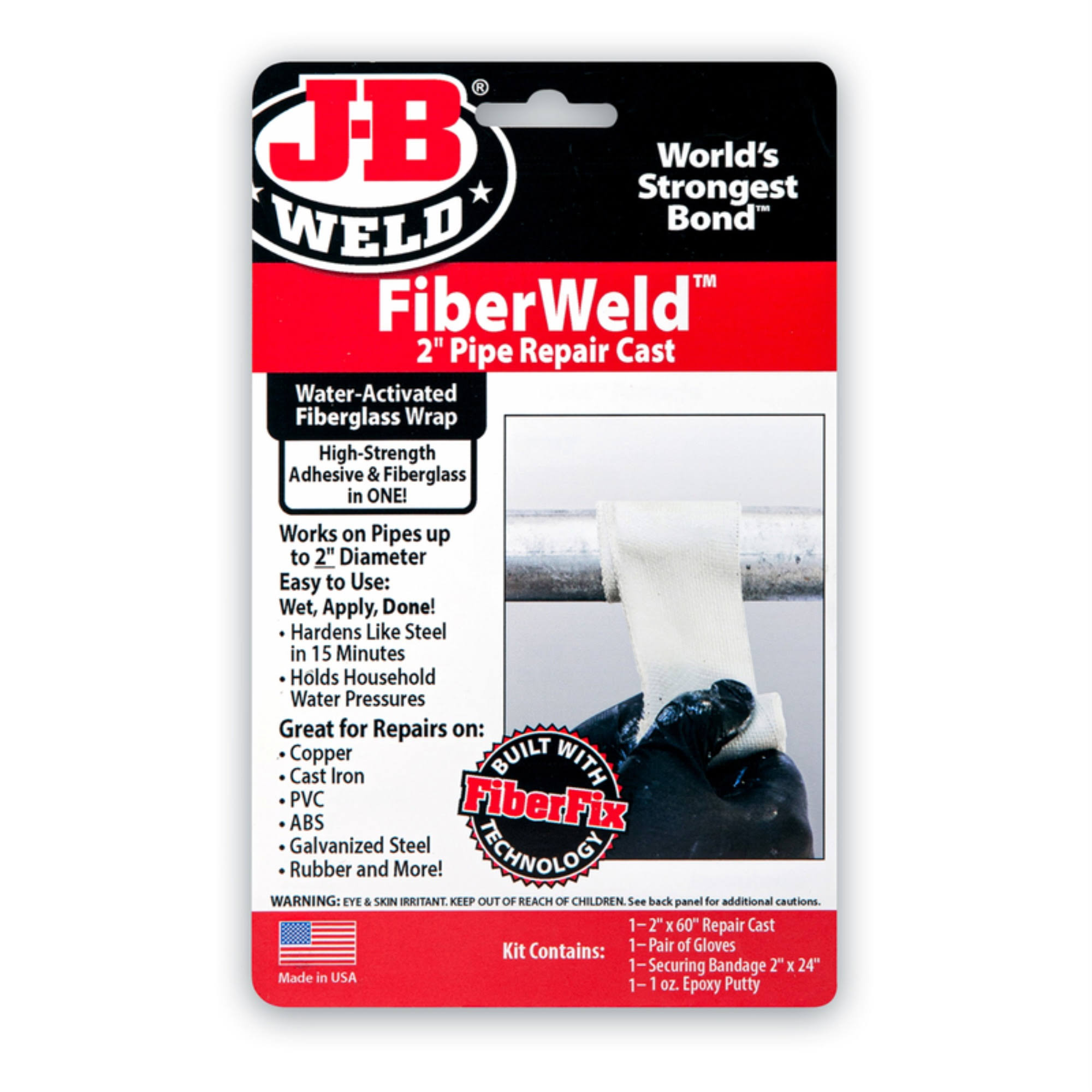 FiberWeld Pipe Repair Cast Kit, 2-In. Pipes -38260