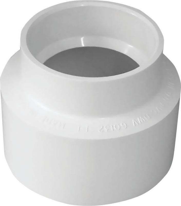 Genova Products 41564 PVC Adapter Coupling - White, 6" x 4"
