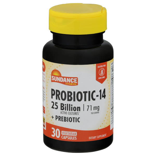 Sundance Vitamins Probiotic-14 + Prebiotic, 71 mg, Vegetarian Capsules - 30 ea