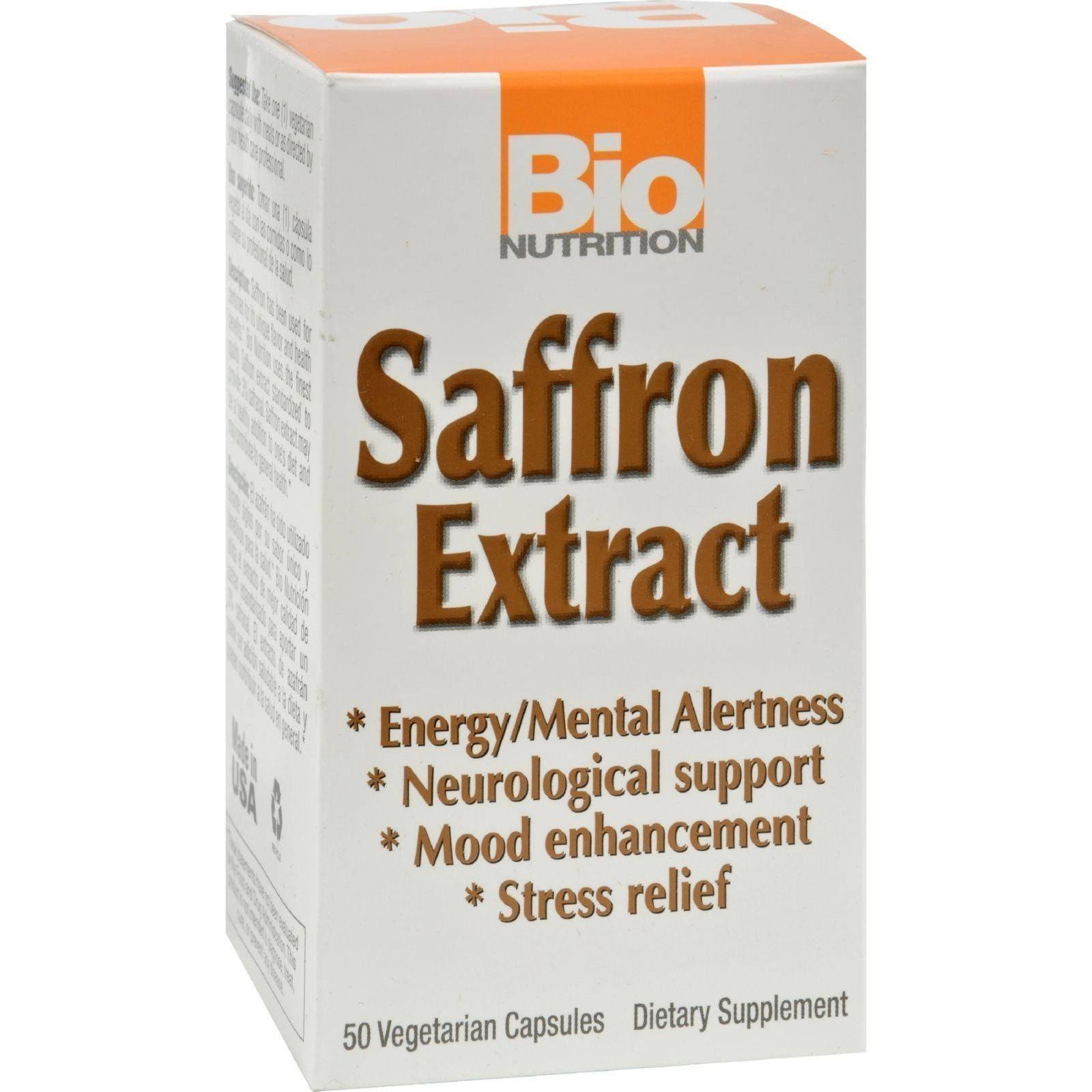 Bio Nutrition Saffron Extract Dietary Supplement - 50 Capsules