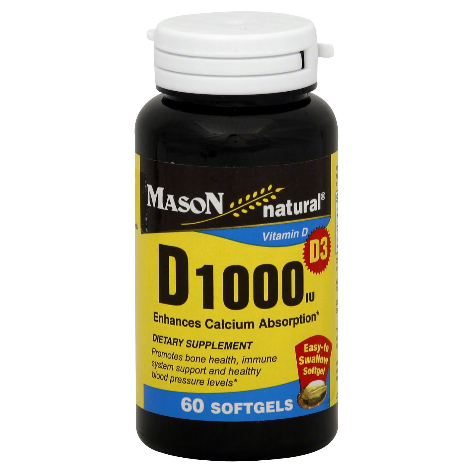 Mason Natural Vitamin D 1000 IU Supplement - 60 Count
