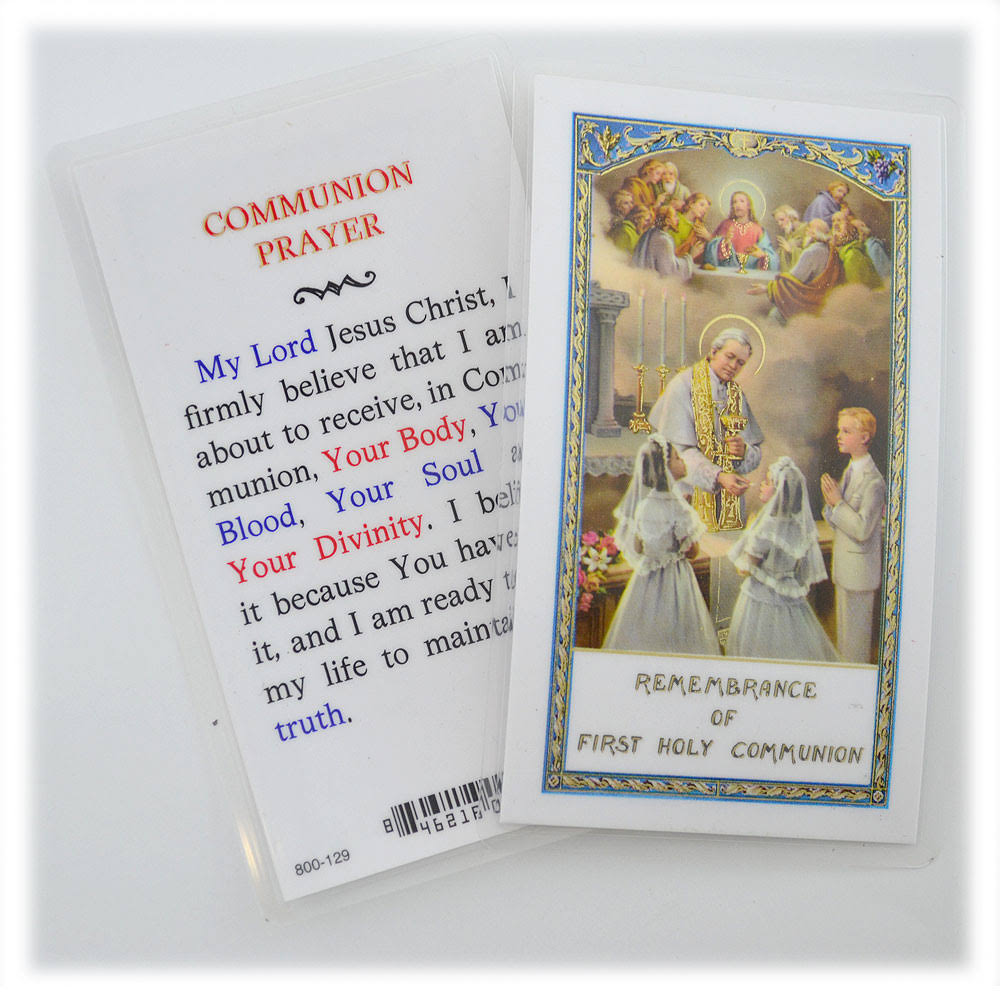 Communion Remembrance Laminated Holy Card