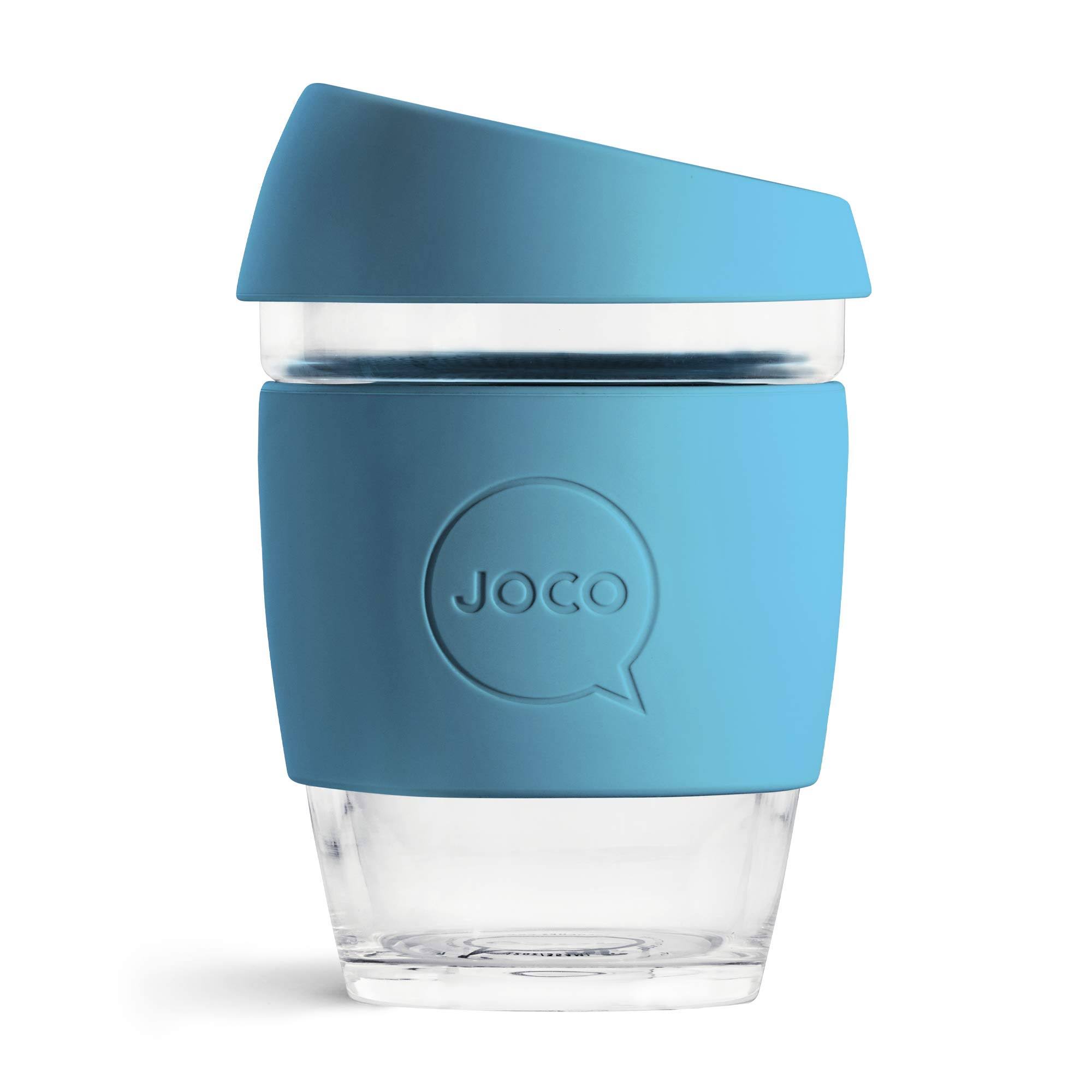 JOCO Glass Reusable 12oz Coffee Cup (Blue)