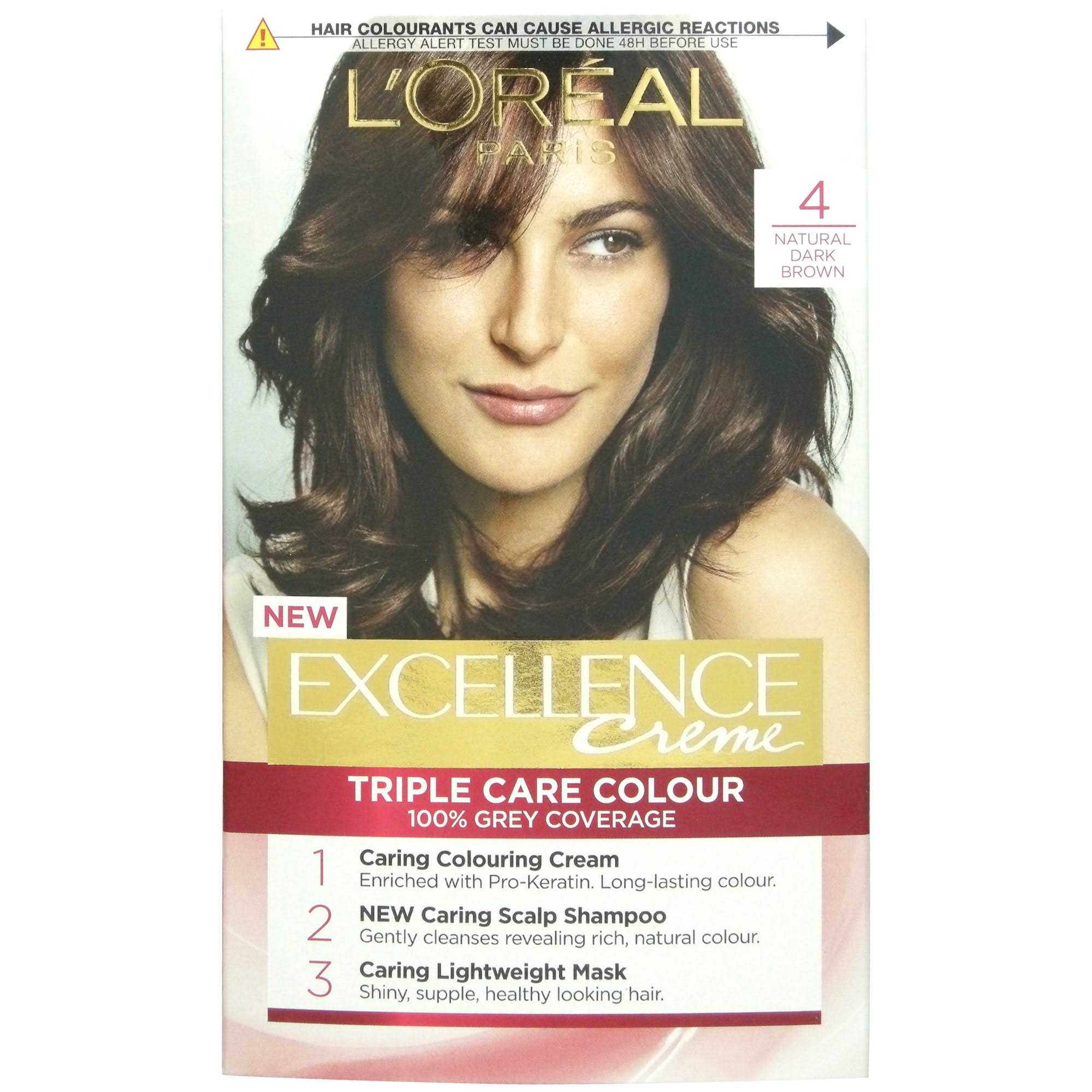 L'oreal Excellence Permanent Hair Dye - 4 Natural Dark Brown