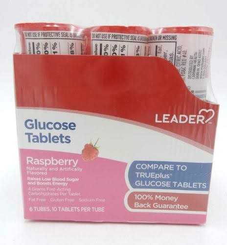 Leader Chewable Glucose 4mg Tabs, Raspberry, 10ctX6ct 096295133936A595