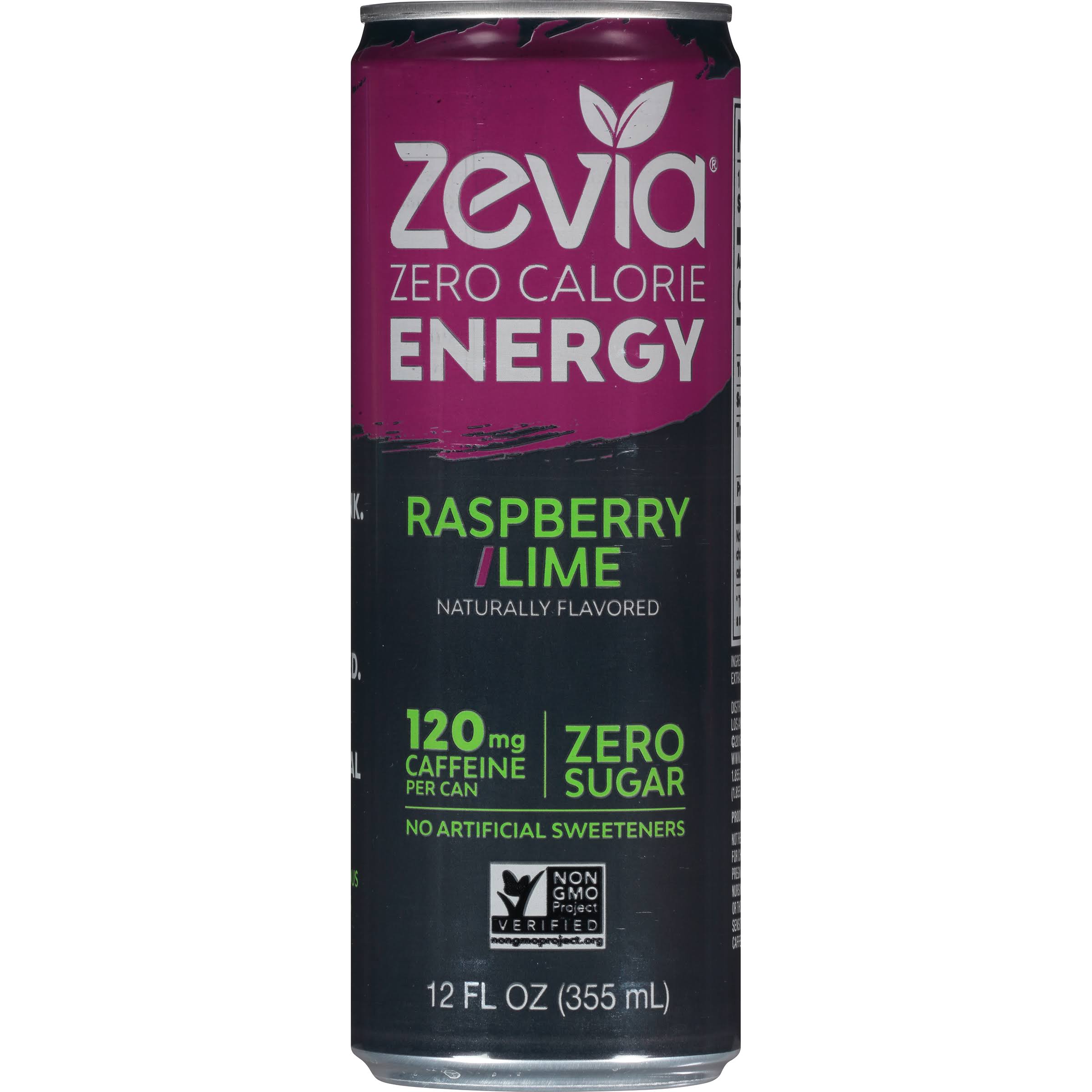 Zevia Energy Raspberry Lime Zero Calorie, 12 oz