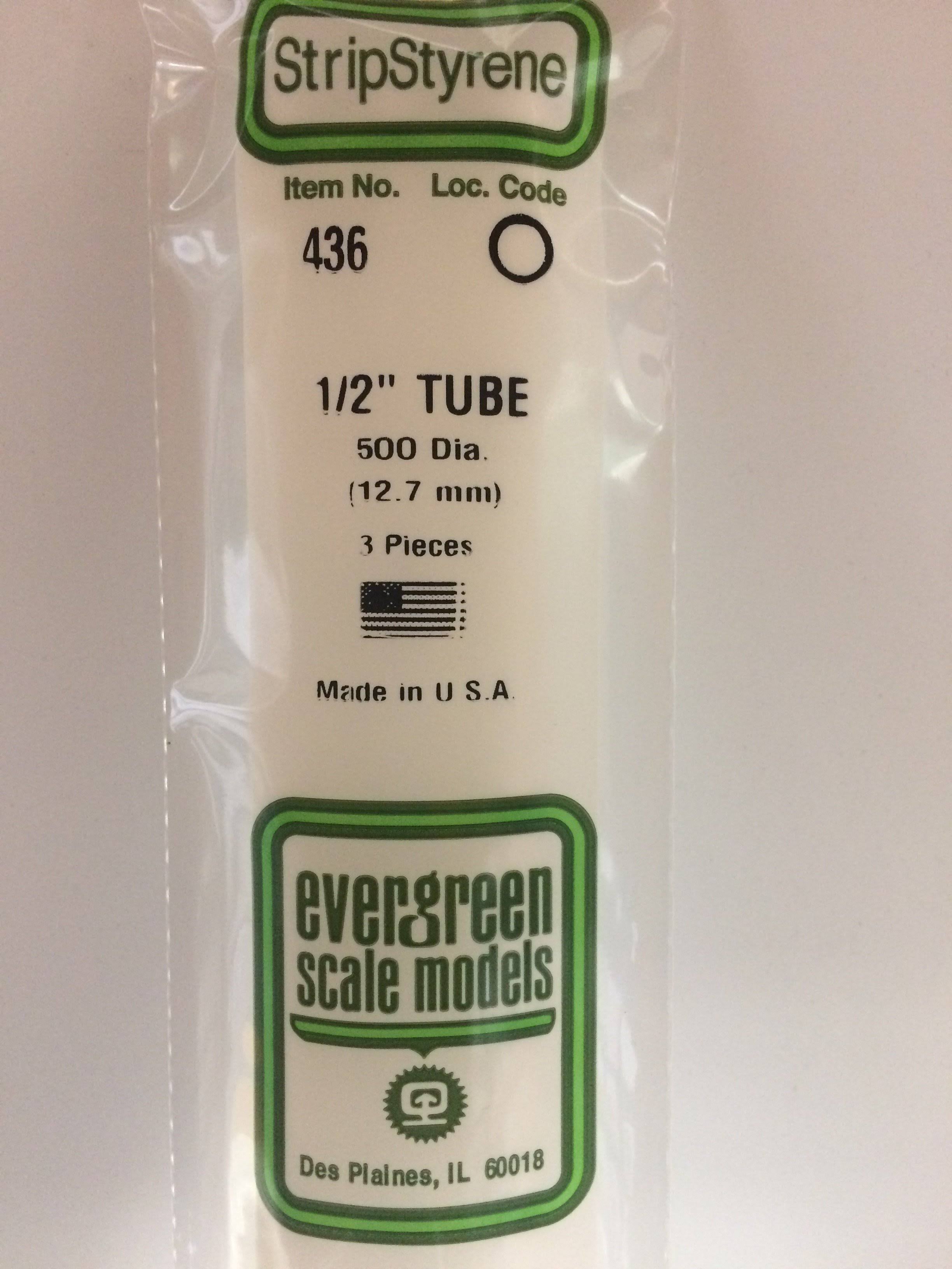 Evergreen 24in (60cm) Round Plastic Tube (Telescoping) .500in (3 Pack)