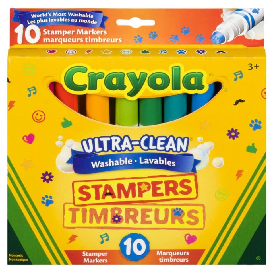 Crayola Ultra Clean Washable Stampers Markers - 10pcs