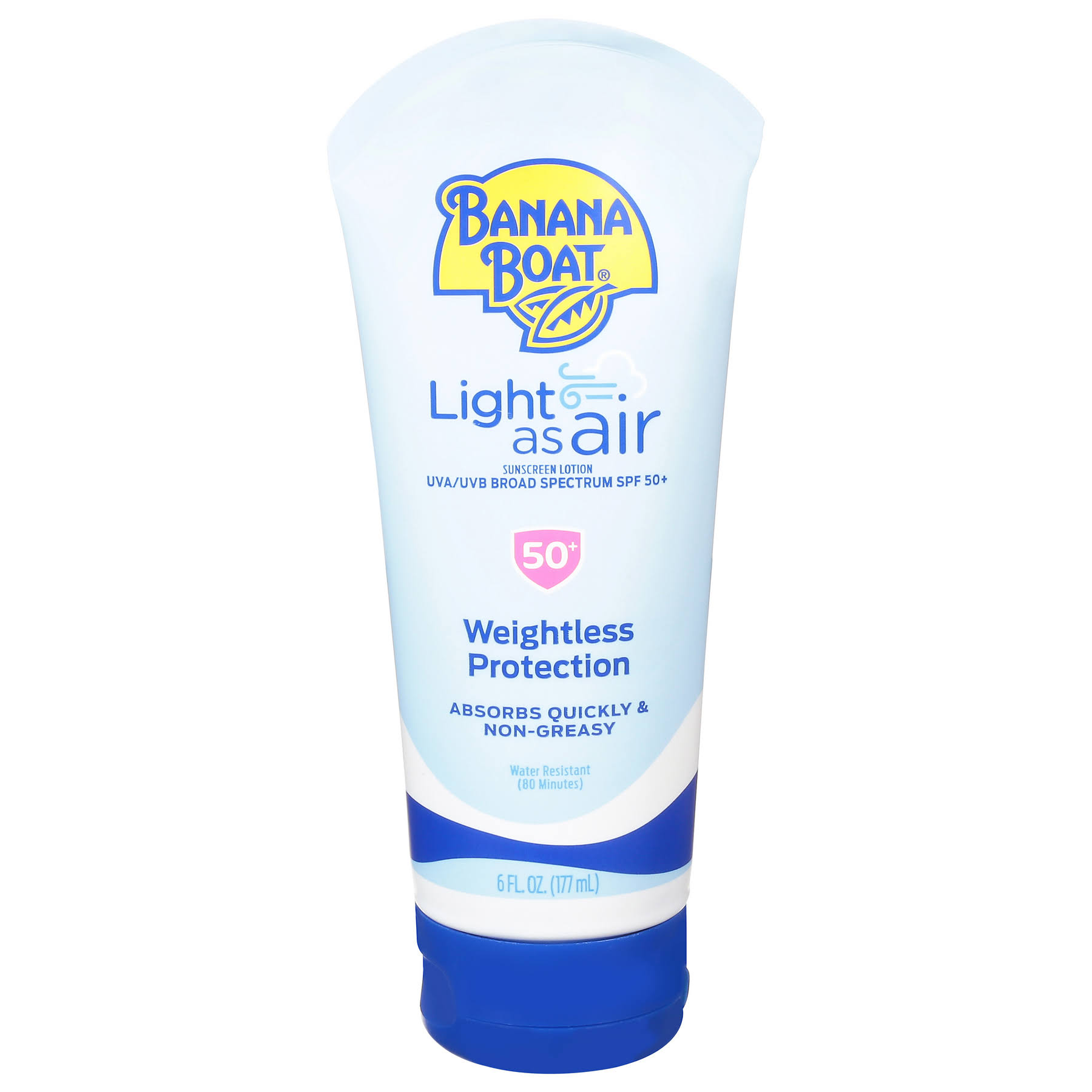 Banana Boat Light As Air Sunscreen Lotion SPF 50+ 6 oz Bottle