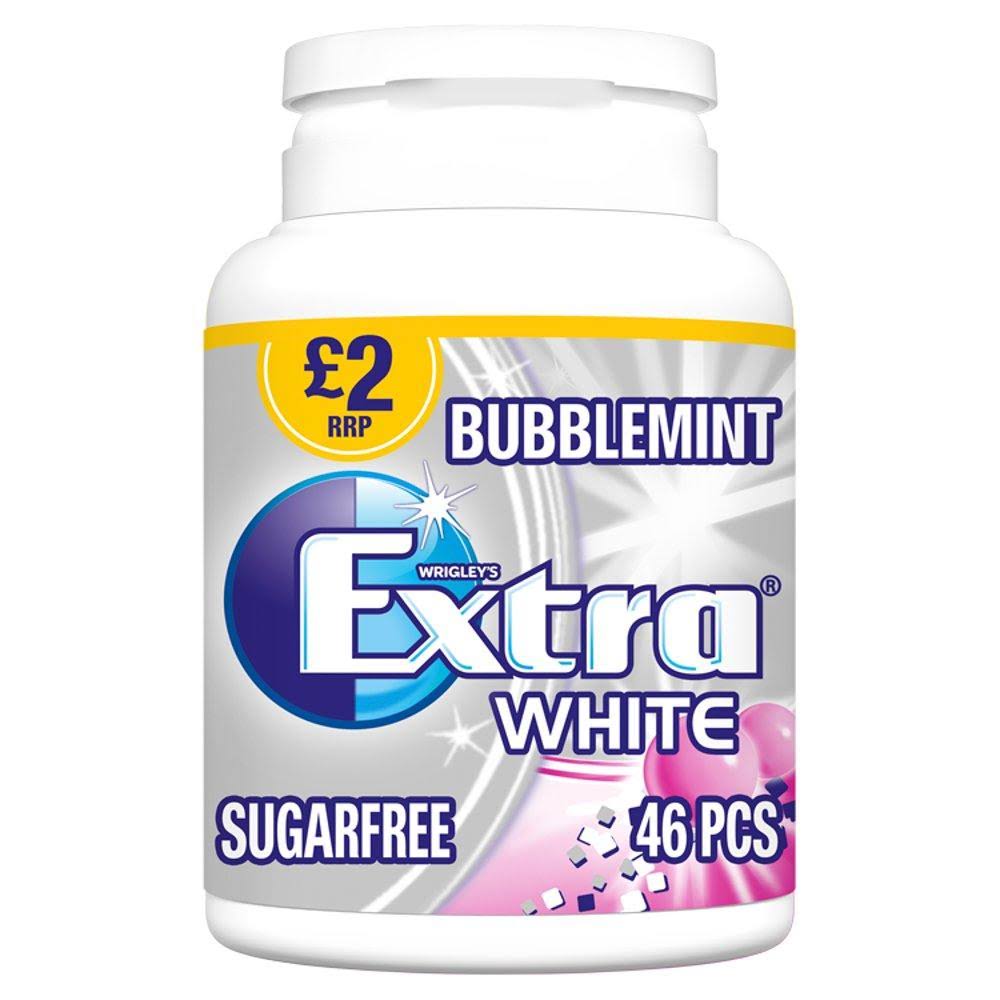 Wrigley's Extra White Bubblemint Sugarfree Chewing Gum - 46pcs