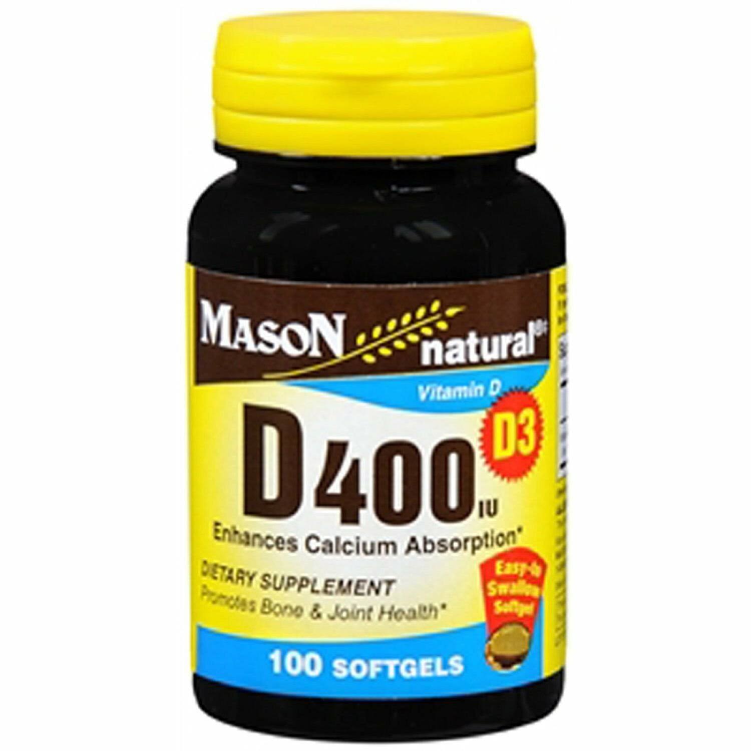 Mason Natural Vitamin D 400 IU Supplement - 100 Softgels