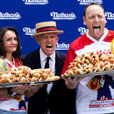 Competitive eater Joey Chestnut put a protestor in a chokehold during a hot dog eating contest and still won