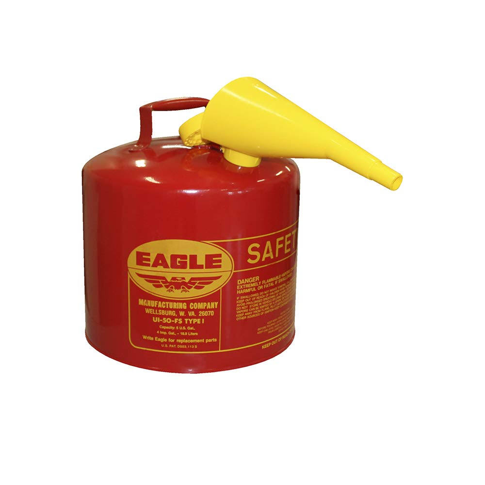 Eagle Type 1 Gasoline Safety Can with Funnel - 5 Gallon