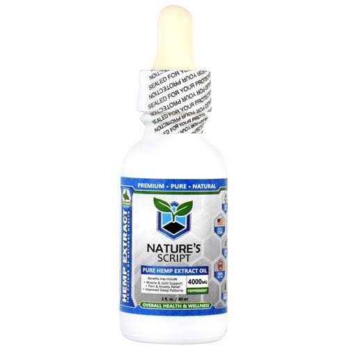 Nature's Script Pure Hemp Extract Oil Peppermint / 4000 mg (1 fl oz)