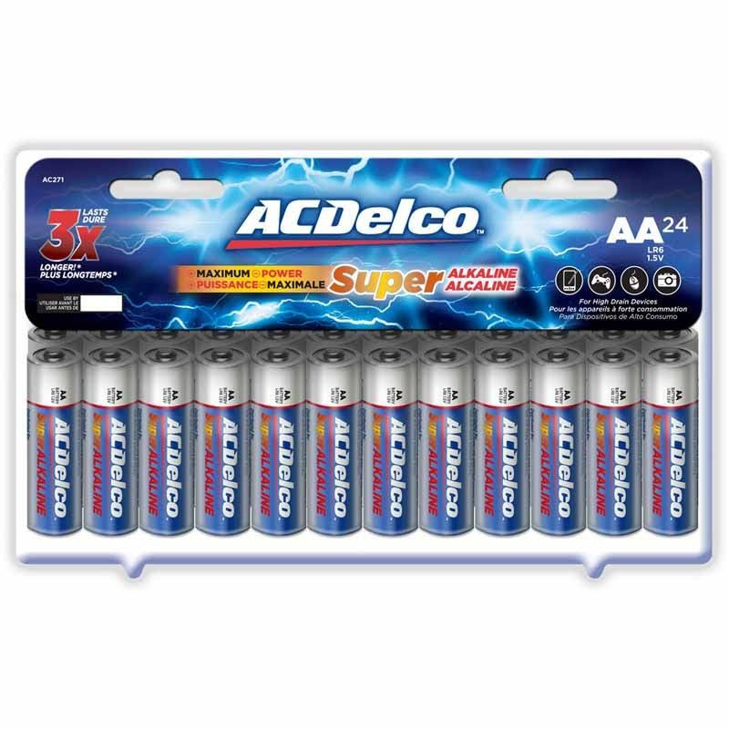 AC Delco Maximum Power Alkaline Batteries, AA - 24 pack