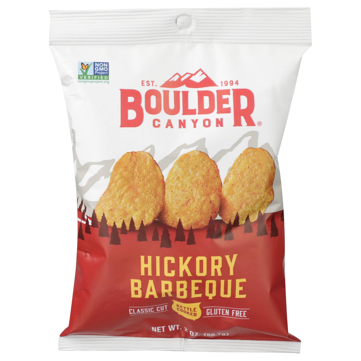 Boulder Canyon Boulder Hickory BBQ Chips - 2oz, Pack of 24