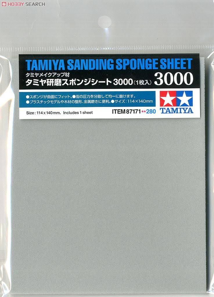 Tamiya Sanding Sponge Sheet - 3000, 114mm x 140mm