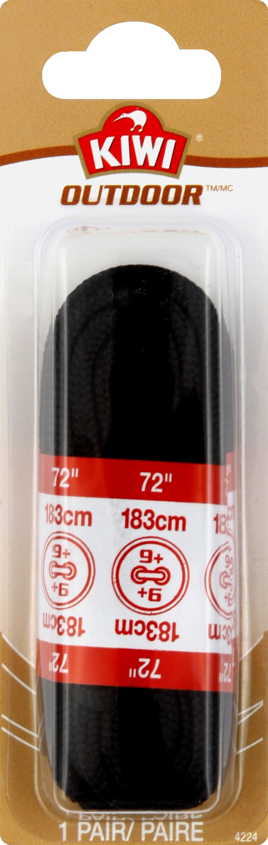 Kiwi Outdoor Boot Lace - Black, Round, 183cm