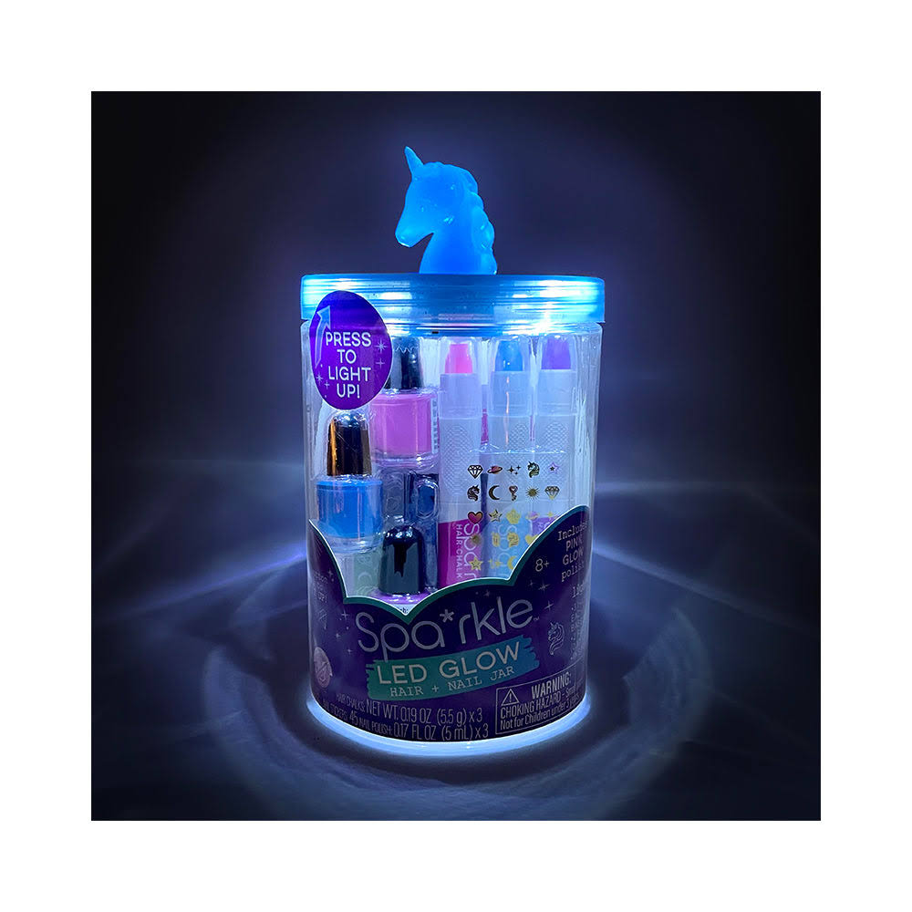 LED Glow Spa Jar: Blue Unicorn by Mastermind Toys