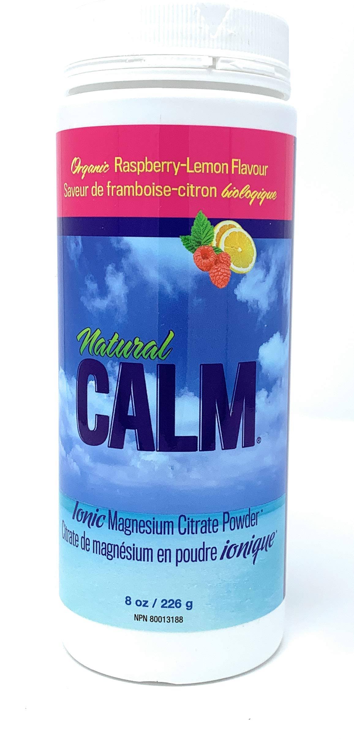 Natural Calm, Ionic Magnesium Citrate Powder, Organic Raspberry-Lemon