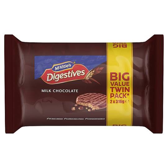 McVitie's Digestives Milk Chocolate - 316g, 2pk