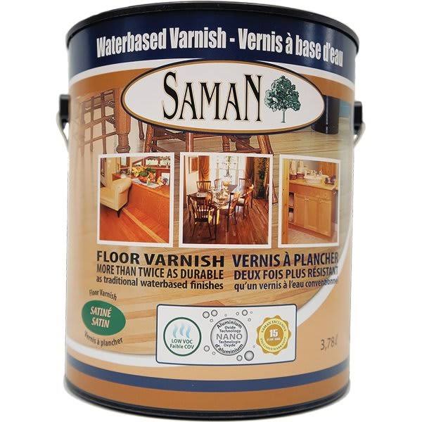 Saman 220232 3.78 L Water Based Stain Varnish Satin - Pack of 2