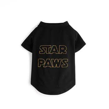 Fabdog Star Paws Dog Shirt - Black - Size 16
