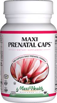 Maxi Health Maxi Prenatal Caps Multivitamins - with Biotin and Iron, 60ct