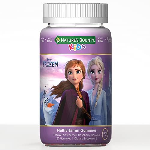 Natures Bounty Disney Frozen Kids Gummy Multivitamin, Natural Strawberry & Raspberry Flavored, Vitamins A, C, D, E, And Select B Vitamins, 60 Gummies