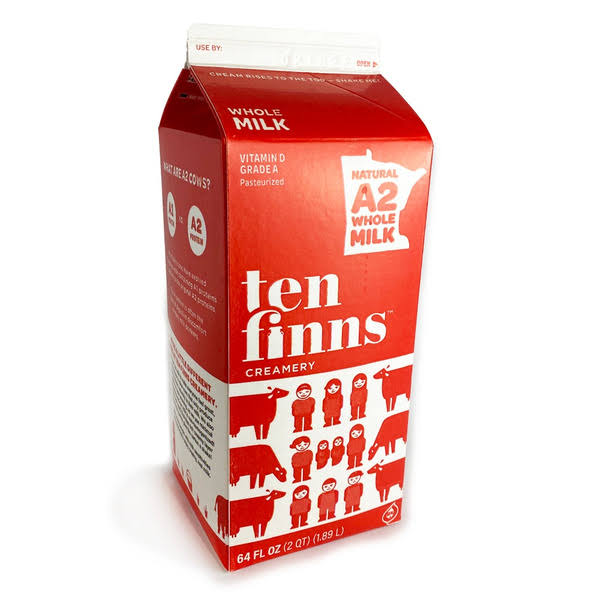 Ten Finns Creamery A2 Whole Milk - 64 Fluid Ounces - Whole Foods Co-op - Hillside - Delivered by Mercato