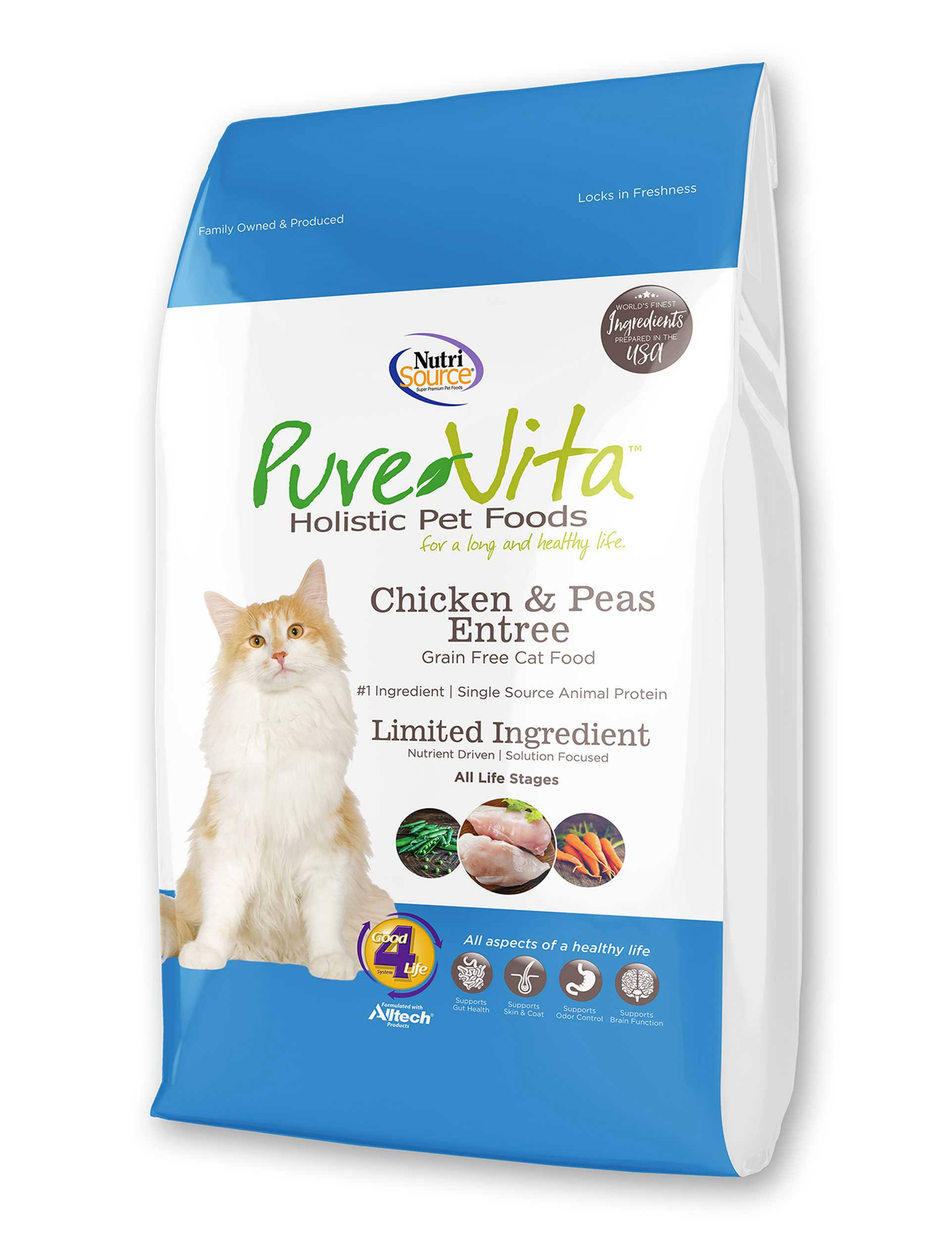 Pure Vita Grain Free Chicken Dry Cat Food - 15lb